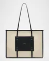Demellier The Capri Canvas And Leather Box Tote Bag