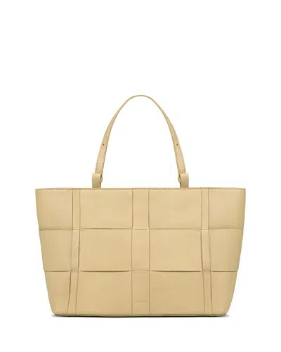 Demellier The Florence Woven Leather Tote Bag In Brown