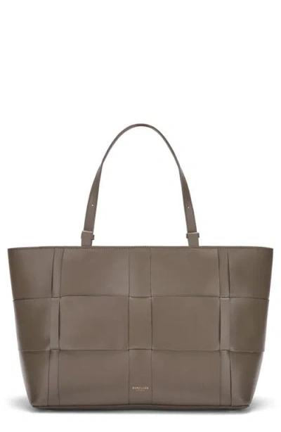 Demellier The Florence Woven Leather Tote In Brown
