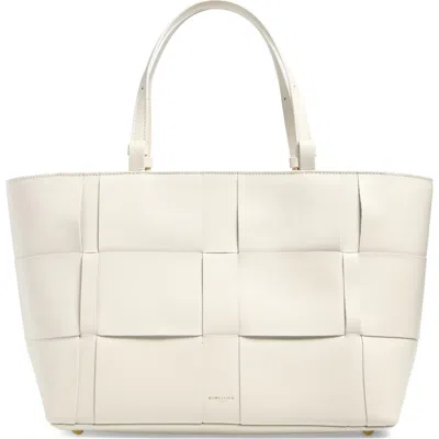 Demellier The Florence Woven Leather Tote In Gray