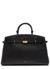 Demellier The Hudson Grained Leather Top Handle Bag In Black