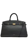 Demellier The Hudson Grained Leather Top Handle Bag In Black