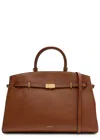 Demellier The Hudson Grained Leather Top Handle Bag In Brown