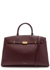 Demellier The Hudson Grained Leather Top Handle Bag In Burgundy