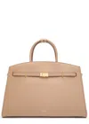 Demellier The Hudson Grained Leather Top Handle Bag In Sand