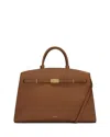 Demellier The Small Hudson Grained Leather Top Handle Bag In Brown