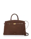 Demellier The Hudson Leather Tote In Mocha Brown