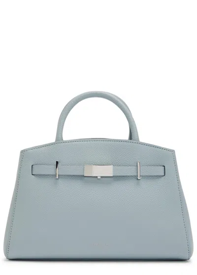 Demellier The Hudson Small Grained Leather Top Handle Bag In Blue