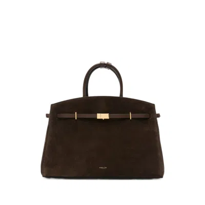 Demellier The Hudson Suede Tote Bag In Brown