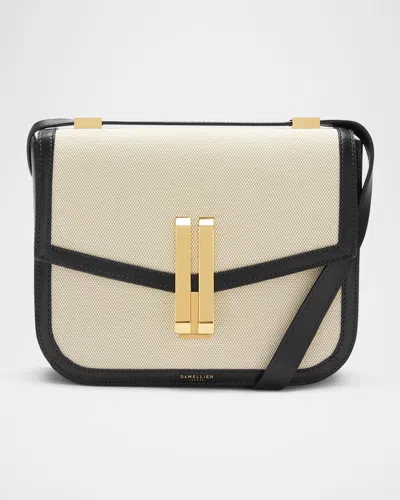 Demellier The Medium Vancouver Leather Crossbody Bag In White