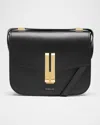 Demellier The Medium Vancouver Leather Crossbody Bag In Black