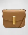 Demellier The Medium Vancouver Leather Crossbody Bag In Deep Toffee