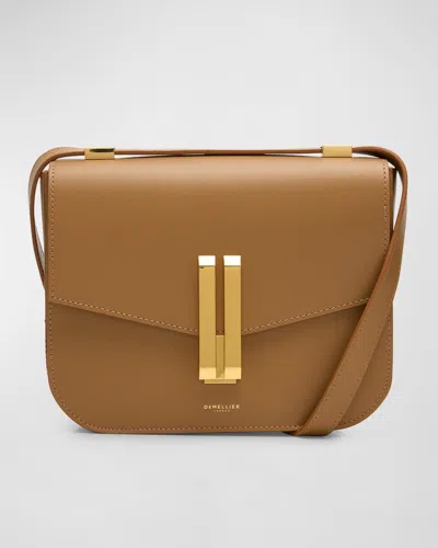 Demellier The Medium Vancouver Leather Crossbody Bag In Deep Toffee