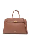 Demellier The Small Hudson Grained Leather Top Handle Bag In Brown