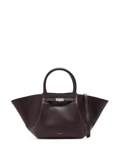 Demellier The Midi New York Leather Tote Bag In Brown