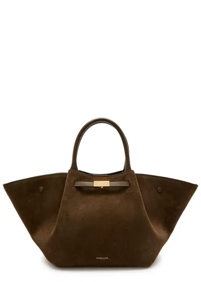 Demellier The Midi New York Suede Tote Bag In Purple