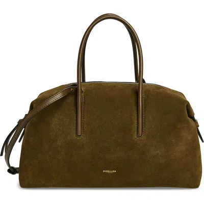 Demellier The Midi Stockholm Suede Top Handle Bag In Brown