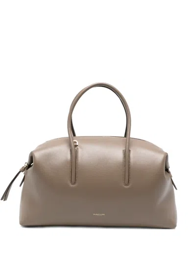 Demellier The Midi Stockholm Top Handle Leather Tote Bag In Neutral