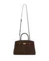Demellier The Mini Hudson Suede Top Handle Bag In Brown