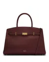 Demellier The Mini Hudson Top Handle Bag In Burgundy