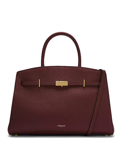 Demellier The Mini Hudson Top Handle Bag In Burgundy