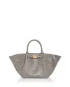 Demellier The Mini New York Embossed Leather Tote In Stone