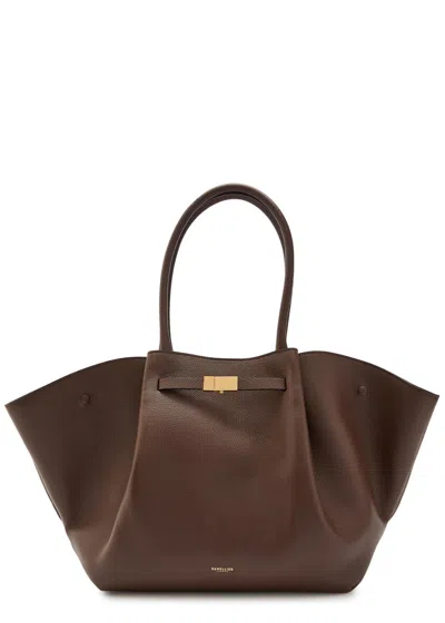 Demellier The New York Crocodile-effect Leather Tote In Brown