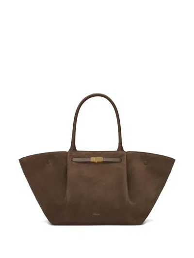 Demellier The New York Grain Leather Tote Bag In Brown