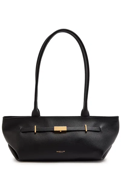 Demellier The New York Grained Leather Shoulder Bag In Black