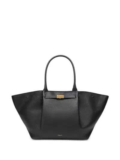 Demellier The New York Hammered Leather Tote Bag In Black