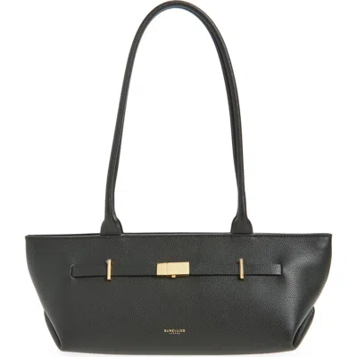 Demellier The New York Leather Shoulder Bag In Black