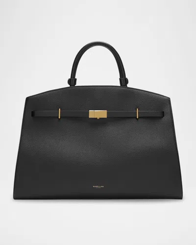 Demellier The New York Leather Top-handle Bag In Black Small Grain