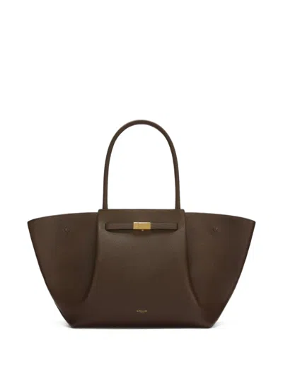 Demellier The New York Leather Tote Bag In Brown