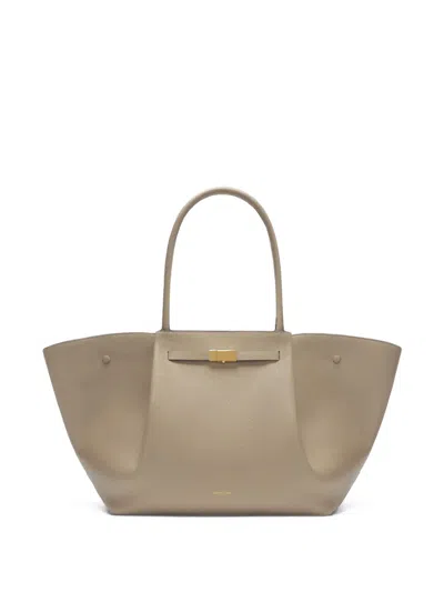 Demellier The New York Leather Tote Bag In Neutral