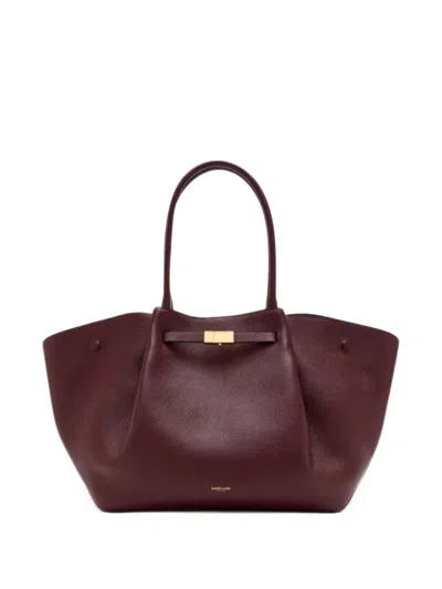 Demellier The New York Leather Tote Bag In Burgundy