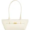 Demellier The New York Lizard Embossed Leather Shoulder Bag In Ivory Tones