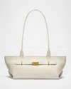Demellier The New York Shoulder Bag In Off White Small Grain