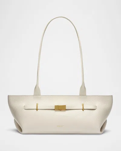 Demellier The New York Shoulder Bag In Off White Small Grain