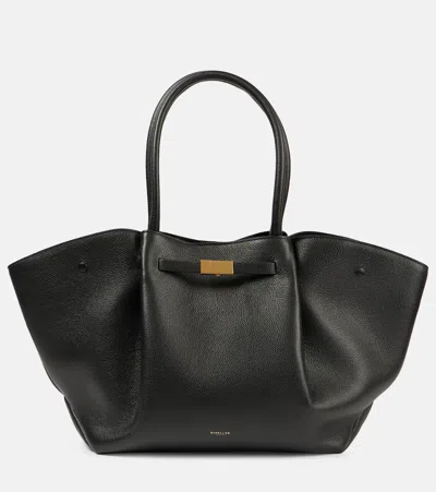 Demellier The New York Small Leather Tote Bag In Black