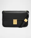 Demellier Paris Crossbody Smooth Leather Bag In Black Smooth