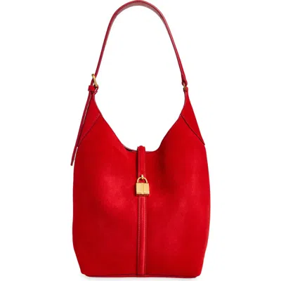 Demellier The Siena Suede Bucket Bag In Red