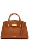Demellier The Small Hudson Grained Leather Top Handle Bag In Brown