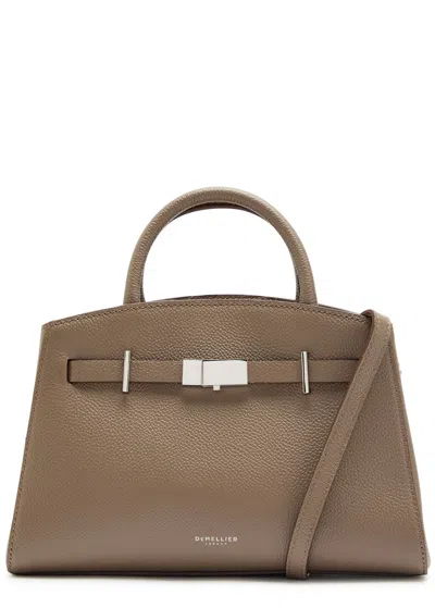 Demellier The Small Hudson Grained Leather Top Handle Bag In White