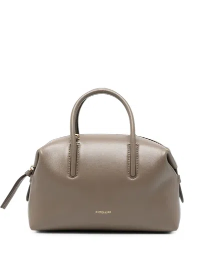 Demellier The Small Stockholm Leather Top Handle Bag In Gray