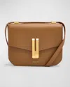 Demellier The Small Vancouver Leather Crossbody Bag In Taupe