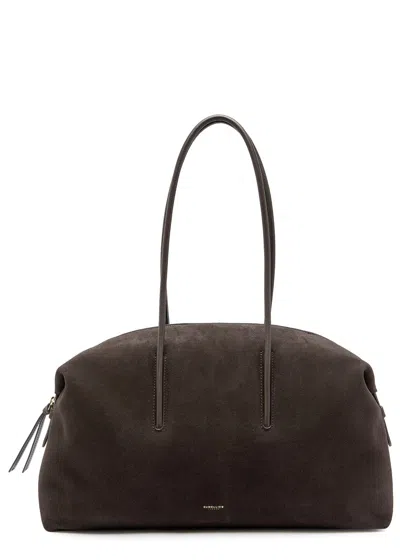 Demellier The Stockholm Leather-trimmed Suede Tote Bag In Brown