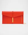 Demellier The Tokyo Leather Clutch Bag In Red