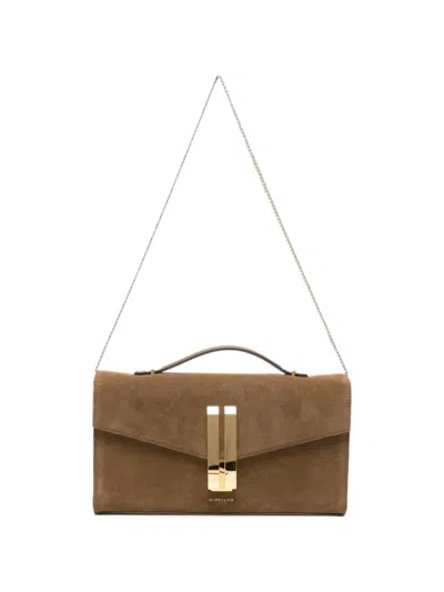 Demellier The Vancouver Leather Clutch Bag In Brown