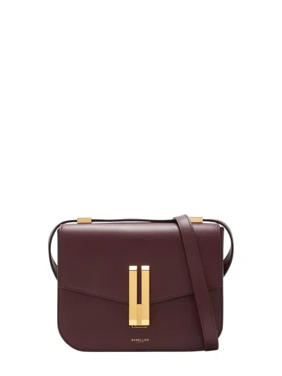 Demellier The Vancouver Mini Leather Handbag With Gold Hardware In Bordeaux