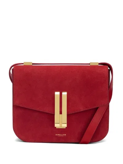 Demellier The Vancouver Suede Cross Body Bag In Red